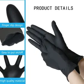 AGK-1-BLACK-L AKGK Nitrile Gloves Disposable Mil Cle #2