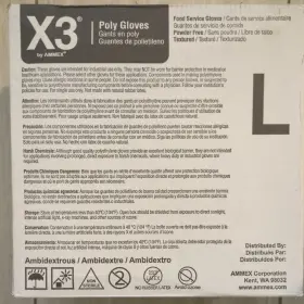 697383949769 AMMEX Poly Gloves Powder