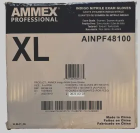 AINPF48100 AMMEX Nitrile Disposable Gloves Latex