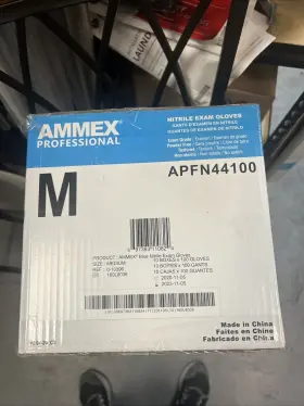APFN44100 AMMEX Nitrile Exam Gloves Box