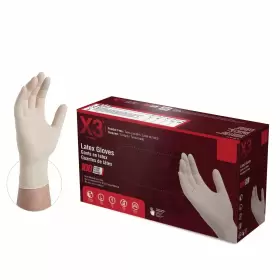 LX344100-BX AMMEX Latex Disposable Gloves Mil Powder