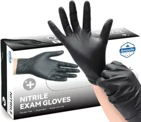 761228567897 AMOZIFE Nitrile Disposable Gloves Mil Powder