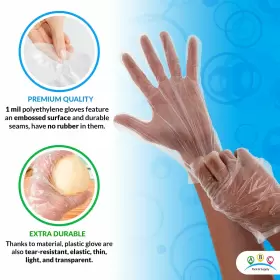 993933102452 AMZ SUPPLY Disposable Poly Glovs Pack #3