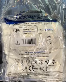 036692004212 ANSELL Bioclean Biotac Gloves Bnal Smalls
