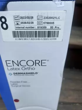 5788005 ANSELL Encore Latex Ortho Surgical Gloves Dermashield #2