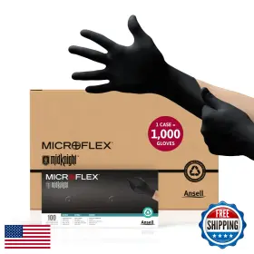 B0019CR2ZO ANSELL Microflex Midknight Nitrile Gloves