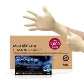 B00474QEDC ANSELL Microflex Diamond Grip Latex Gloves Medical