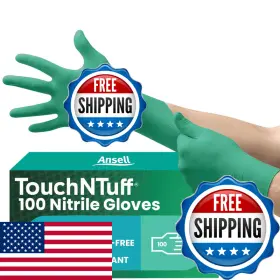 B00EW6NNHA ANSELL Touchntuff Nitrile Gloves Disposable Splash