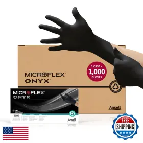 B074QQ82JT ANSELL Microflex Onyx Nitrile Exam Gloves Med