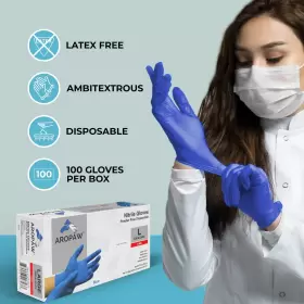 850026427103 AROCARE Nitrile Gloves Disposable Powder Latex #3