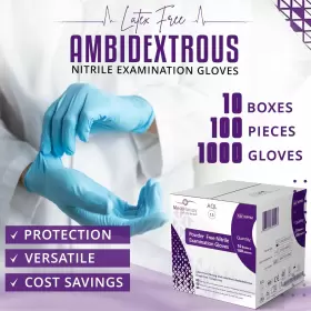 850057336061 AROCARE Nitrile Gloves Disposable Powder Latex #3