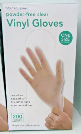 886028383239 BASIC EQUIPMENT Powder Disposable Gloves Latex #3