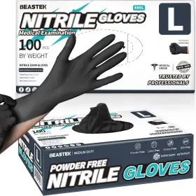 445003945942 BEASTEK Nitrile Exam Gloves Mil Powder Latex