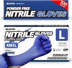 711181063301 BEASTEK Nitrile Exam Gloves Mil Powder Latex Coo