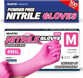 744759712431 BEASTEK Nitrile Disposable Exam Gloves Powder