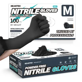 810160180050 BEASTEK Nitrile Exam Gloves Mil Powder Latex Fo
