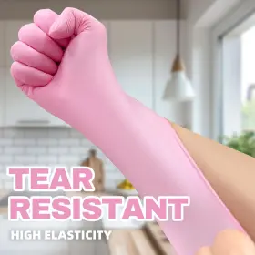 810160180081 BEASTEK Nitrile Disposable Gloves Mil Pink Latex #2