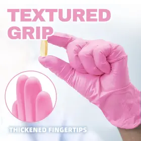 810160180081 BEASTEK Nitrile Disposable Gloves Mil Pink Latex #3