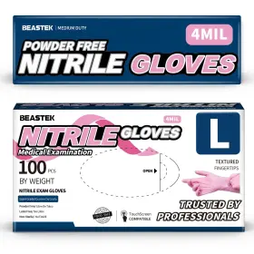810160180104 BEASTEK Nitrile Disposable Gloves Mil Powder
