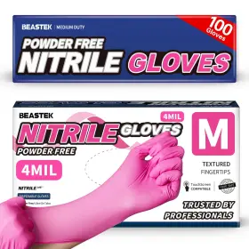 810160182047 BEASTEK Nitrile Exam Gloves Mil Powder Latex Foo