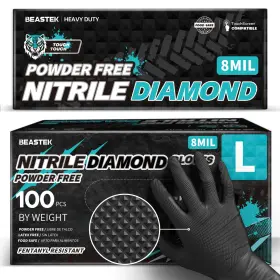810160182436 BEASTEK Nitrile Disposable Gloves Latex Powder