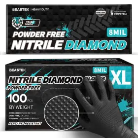 810160182443 BEASTEK Nitrile Disposable Gloves Latex Powder