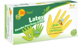 555793800272 BEESURE Latex Exam Gloves Pack