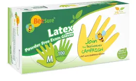 555793800289 BEESURE Latex Powder Exam Gloves Pack