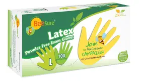 555793800296 BEESURE Latex Exam Gloves Pack