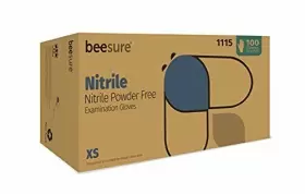 555793800463 BEESURE Nitrile Powder Exam Gloves Xsmall Pack