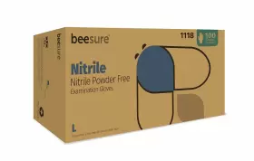 555793800494 BEESURE Nitrile Powder Exam Gloves Pack Strips