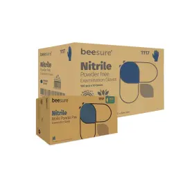 555793800531 BEESURE Exam Gloves Nitrile Beadedcuff Pack
