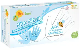 555793800579 BEESURE Nitrile Powder Exam Gloves Pack