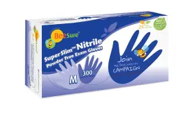 BE1147CASE BEESURE Powder Exam Gloves Nitrile Beaded Cuff
