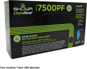 7500PF-M Sustainable Latex Disposable Gloves Powder Nitrile