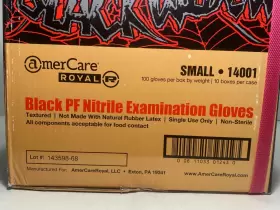 14001 BLACK WIDOW Powder Nitril Examination Gloves #3