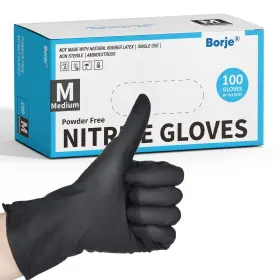 977077820203 BORJE Nitrile Disposable Gloves Mil Exam Latex