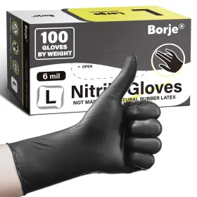 BRG-10703 BORJE Nitrile Gloves Mil Disposable Latex Powde
