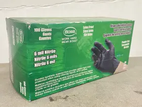 15671 BOSS Disposable Latex Gloves Powder Rolled Cuff