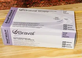 036-7854 BRAVAL Nitrile Exam Gloves Powder Latex Finger