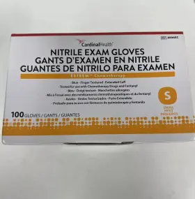 8896EC CARDINAL Nitrile Exam Esteem Gloves Cuff Chemo Box