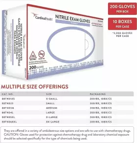 88TN04L CARDINAL HEALTH Nitrile Exam Gloves Flexal Finger #3