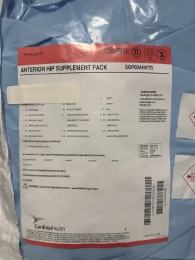 SOP69AHKTD CARDINAL HEALTH Anterior Hip Supplement Pack Kit