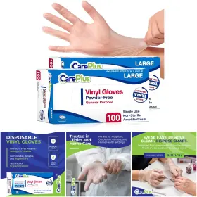 CARE-PLUS-VINYL-200 CARE PLUS Pack Gloves Sterile Powder
