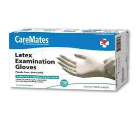 10311020 CAREMATES Latex Medical Examination Gloves Box