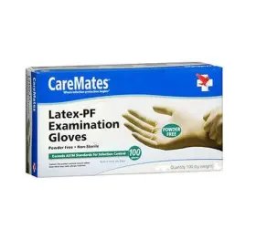 10314020 CAREMATES Latex Medical Examination Gloves Box