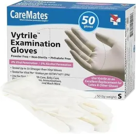 54110 CAREMATES Vytrile Exam Gloves Latex Powder Phthalate
