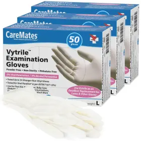 715912054132 CAREMATES Vytrile Medical Exam Gloves Latex