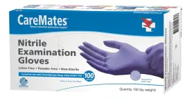 715912106145 CAREMATES Nitrile Exam Gloves Latex Rubber Mil