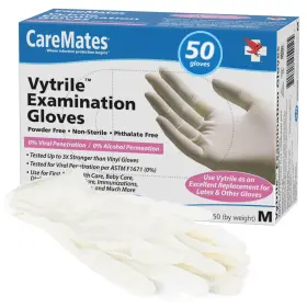 SH05412 CAREMATES Vytrile Examination Gloves Powder Latex